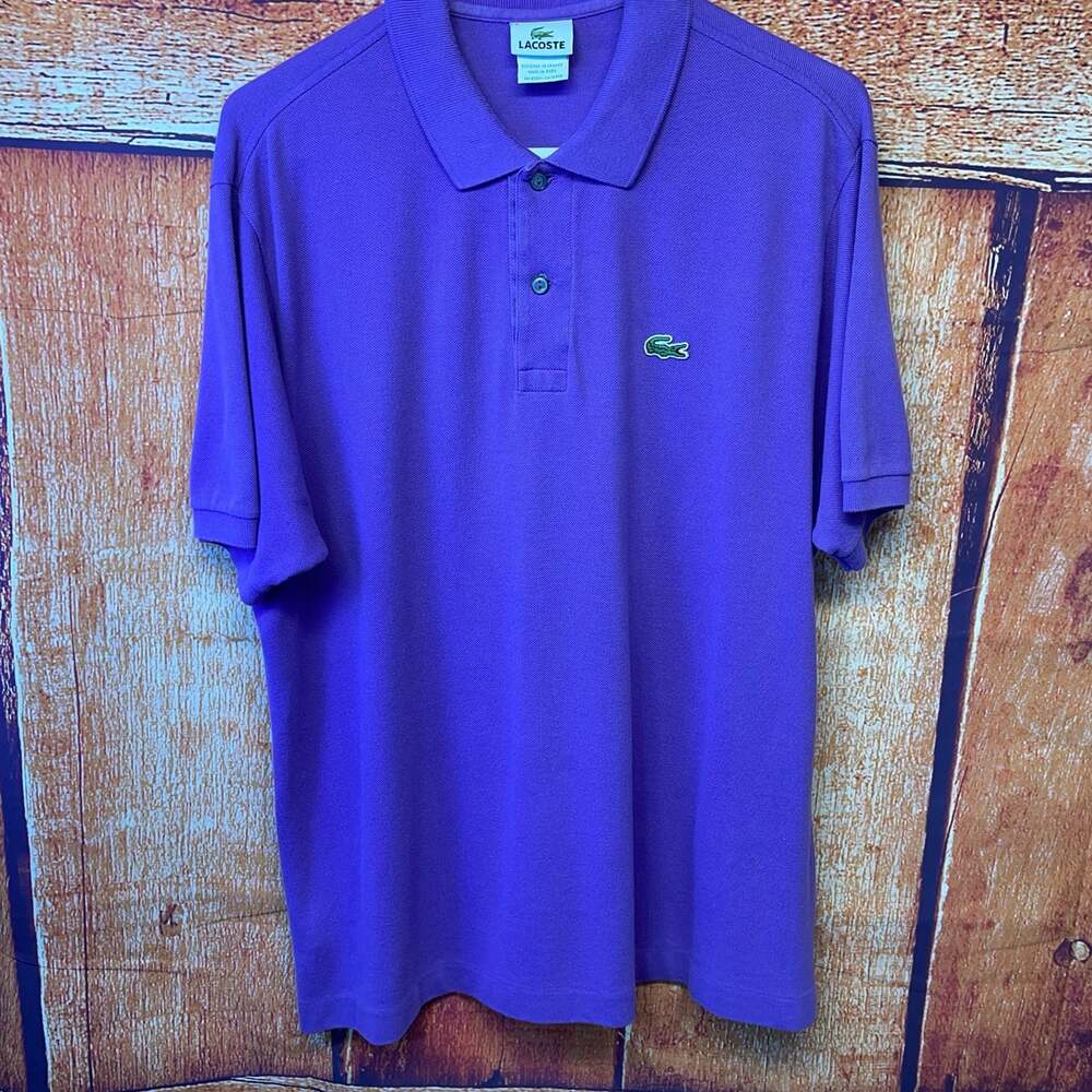 Lacoste Classic Fit Short Sleeve Pique Polo Shirt Purple XL Sz 6